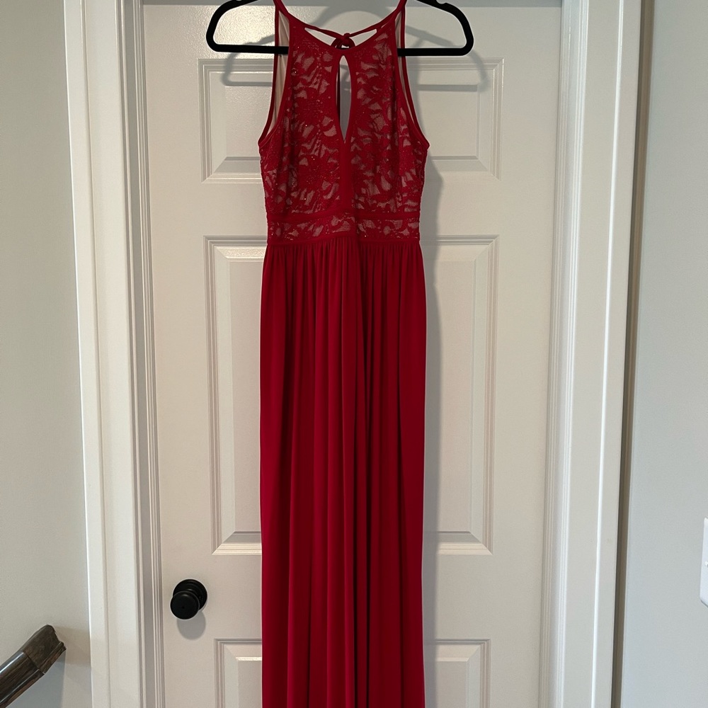 Morgan & Co Red Floor Length Formal Dress